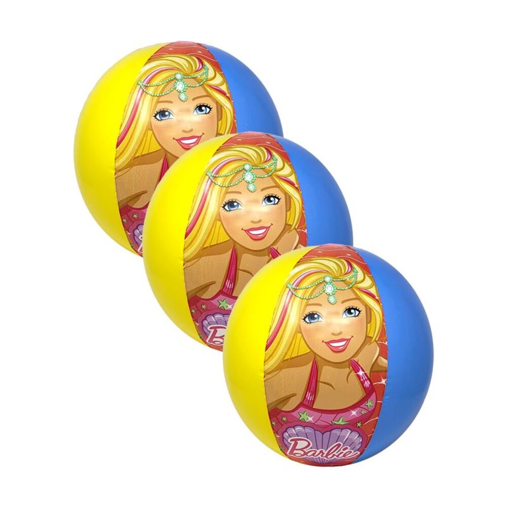 New Girls Barbie Beach Ball Inflatable 13.5" 3-Pack Set Pool Party Favor